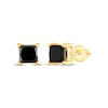 Thumbnail Image 0 of Princess-Cut Black Diamond Solitaire Stud Earrings 2 ct tw 10K Yellow Gold (I3)