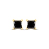 Thumbnail Image 1 of Princess-Cut Black Diamond Solitaire Stud Earrings 2 ct tw 10K Yellow Gold (I3)