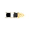 Thumbnail Image 0 of Princess-Cut Black Diamond Solitaire Stud Earrings 1-1/2 ct tw 10K Yellow Gold (I3)
