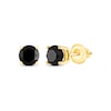 Thumbnail Image 1 of Round-Cut Black Diamond Solitaire Stud Earrings 1-1/2 ct tw 10K Yellow Gold (I3)