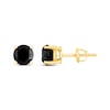 Thumbnail Image 3 of Round-Cut Black Diamond Solitaire Stud Earrings 1-1/2 ct tw 10K Yellow Gold (I3)