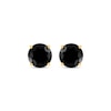 Thumbnail Image 1 of Round-Cut Black Diamond Solitaire Stud Earrings 4 ct tw 10K Yellow Gold (I3)
