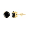 Thumbnail Image 2 of Round-Cut Black Diamond Solitaire Stud Earrings 4 ct tw 10K Yellow Gold (I3)