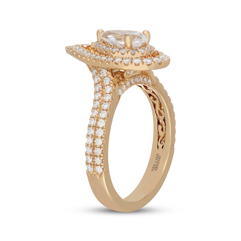 Main Image 2 of Neil Lane Artistry Pear-Shaped Lab-Grown Diamond Open Halo Engagement Ring 1-1/2 ct tw 14K Yellow Gold