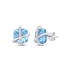 Thumbnail Image 0 of Cushion-Cut Sky Blue Topaz & White Lab-Created Sapphire Crisscross Stud Earrings Sterling Silver