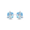 Thumbnail Image 1 of Cushion-Cut Sky Blue Topaz & White Lab-Created Sapphire Crisscross Stud Earrings Sterling Silver