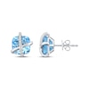 Thumbnail Image 2 of Cushion-Cut Sky Blue Topaz & White Lab-Created Sapphire Crisscross Stud Earrings Sterling Silver