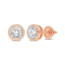 Round-Cut Diamond Solitaire Stud Earrings 1/2 ct tw 14K Rose Gold (I/I2)