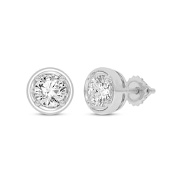 Round-Cut Diamond Solitaire Stud Earrings 1 ct tw 14K White Gold (I/I2)