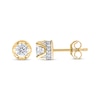 Thumbnail Image 1 of Round-Cut Diamond Solitaire Hidden Halo Stud Earrings 1/2 ct tw 10K Yellow Gold (I/I3)