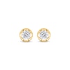 Thumbnail Image 2 of Round-Cut Diamond Solitaire Hidden Halo Stud Earrings 1/2 ct tw 10K Yellow Gold (I/I3)