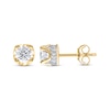 Thumbnail Image 1 of Round-Cut Diamond Solitaire Hidden Halo Stud Earrings 1 ct tw 10K Yellow Gold (I/I3)