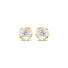 Thumbnail Image 2 of Round-Cut Diamond Solitaire Hidden Halo Stud Earrings 1 ct tw 10K Yellow Gold (I/I3)