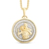 Thumbnail Image 1 of Men's White & Black Diamond Saint Christopher Medal Necklace 1/2 ct tw 10K Yellow Gold 22&quot;