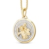 Thumbnail Image 2 of Men's White & Black Diamond Saint Christopher Medal Necklace 1/2 ct tw 10K Yellow Gold 22&quot;