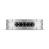 Thumbnail Image 2 of Men's Black Diamond Brick Pattern Wedding Band 1/5 ct tw 10K White Gold