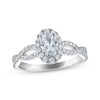 Thumbnail Image 1 of Certified Oval-Cut Diamond Halo Engagement Ring 7/8 ct tw Platinum