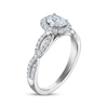 Thumbnail Image 2 of Certified Oval-Cut Diamond Halo Engagement Ring 7/8 ct tw Platinum