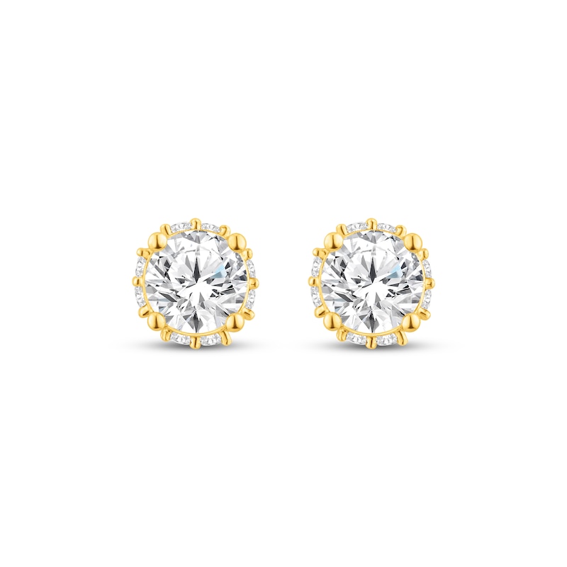 Main Image 2 of Round-Cut Diamond Solitaire Stud Earrings 1 ct tw 10K Yellow Gold (J/I3)