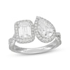 Thumbnail Image 1 of Neil Lane Artistry Emerald-Cut & Pear-Shaped Lab-Grown Diamond Engagement Ring 2-3/4 ct tw 14K White Gold