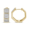 Thumbnail Image 1 of Men's Diamond Octagon Huggie Hoop Earrings 1/3 ct tw 10K Yellow Gold