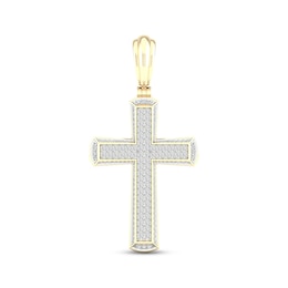 Men's Diamond Cross Charm 2 ct tw 10K Yellow Gold