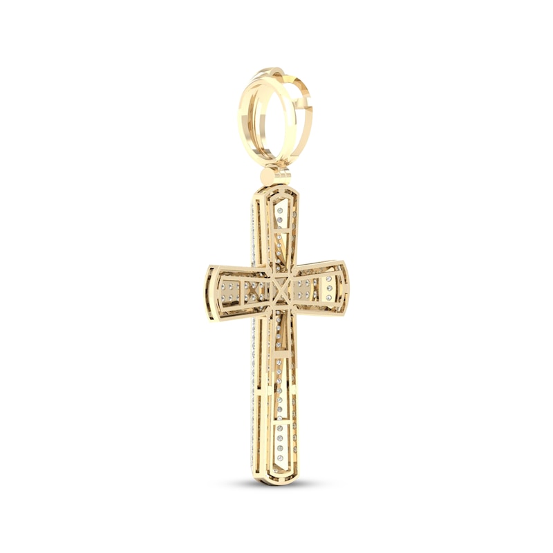 Main Image 4 of Men's Diamond Cross Charm 2 ct tw 10K Yellow Gold