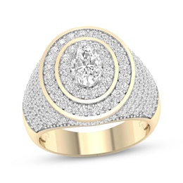 KAY Lab-Grown Diamonds Men's Oval-Cut Ring 2-3/4 ct tw 10K Yellow Gold