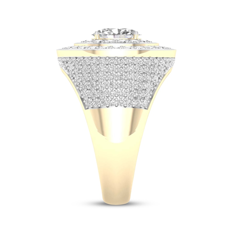 Main Image 2 of Lab-Grown Diamonds by KAY Men's Oval-Cut Ring 2-3/4 ct tw 10K Yellow Gold