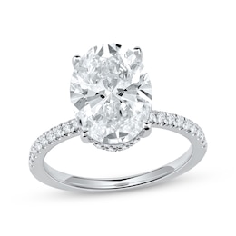 Lab-Grown Diamonds by KAY Oval-Cut Engagement Ring 4-1/4 ct tw 14K White Gold