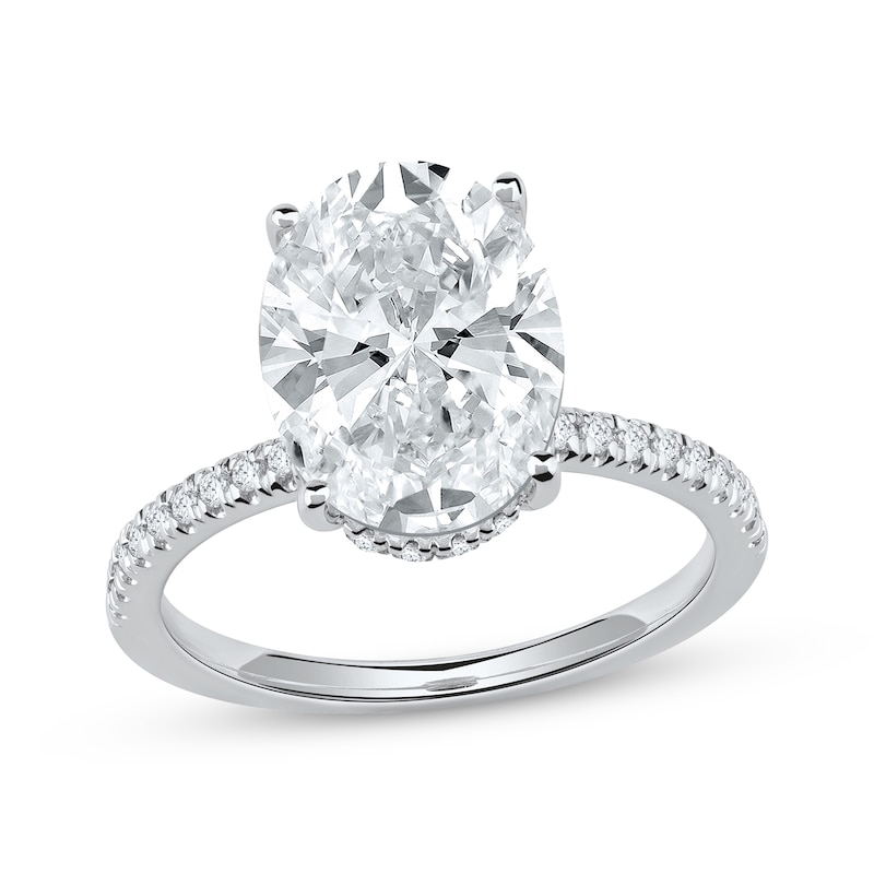 Main Image 1 of Lab-Grown Diamonds by KAY Oval-Cut Engagement Ring 4-1/4 ct tw 14K White Gold