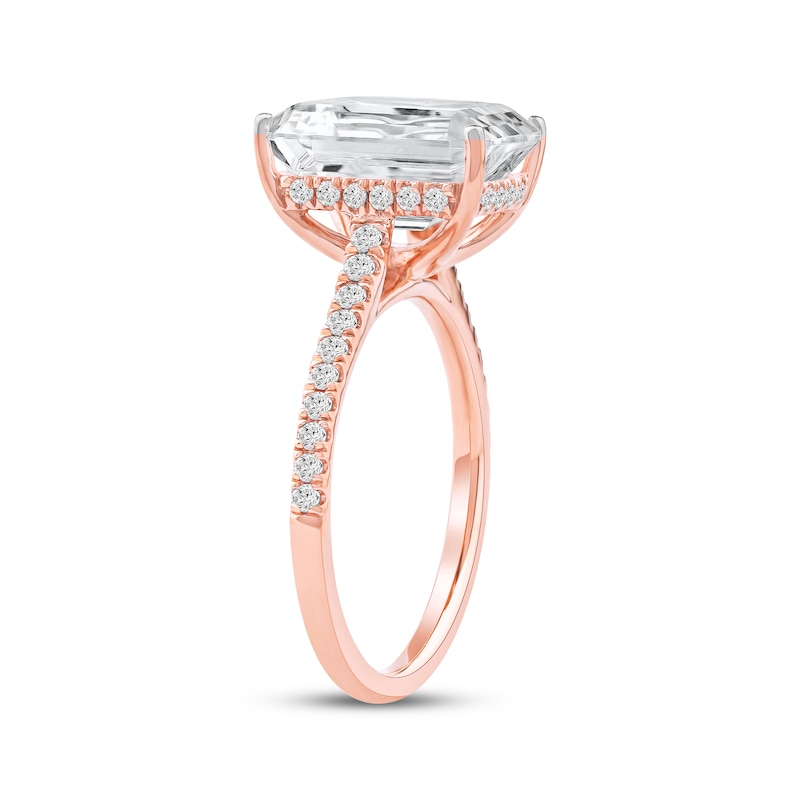 Lab-Created Diamonds by KAY Emerald-Cut Engagement Ring 4-1/3 ct tw 14K Rose Gold