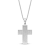 Thumbnail Image 3 of Men's Black Diamond Cross Necklace 1/2 ct tw Sterling Silver 24&quot;