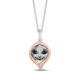 Disney Treasures The Nightmare Before Christmas Black Onyx & Diamond Necklace 1/20 ct tw Sterling Silver & 10K Rose Gold