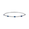 Thumbnail Image 1 of Le Vian Oval-Cut Blue Sapphire Bangle Bracelet 3/8 ct tw Diamonds 14K Vanilla Gold