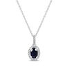 Thumbnail Image 1 of Blue Sapphire & Diamond Necklace 1/15 ct tw 10K White Gold 18&quot;