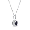 Thumbnail Image 2 of Blue Sapphire & Diamond Necklace 1/15 ct tw 10K White Gold 18&quot;