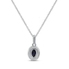 Thumbnail Image 3 of Blue Sapphire & Diamond Necklace 1/15 ct tw 10K White Gold 18&quot;