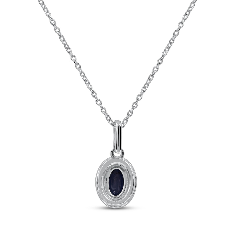 Main Image 3 of Blue Sapphire & Diamond Necklace 1/15 ct tw 10K White Gold 18&quot;