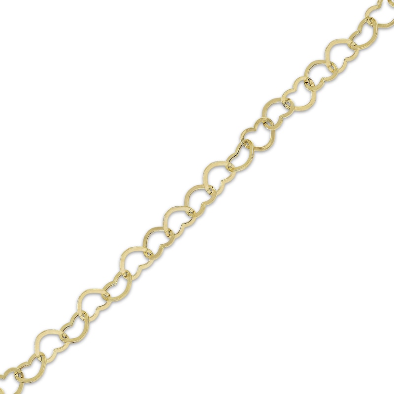 Main Image 2 of Heart Chain Bracelet 10K Yellow Gold 7.5&quot;