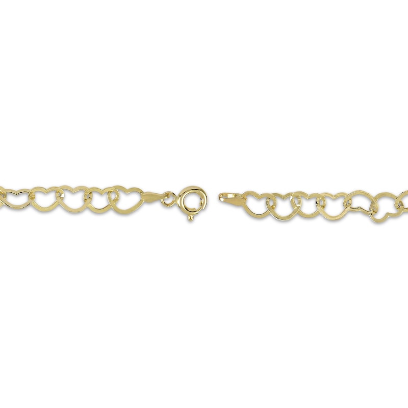 Main Image 3 of Heart Chain Bracelet 10K Yellow Gold 7.5&quot;