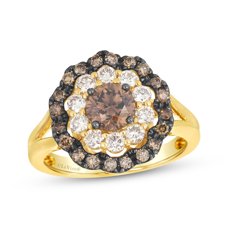 Main Image 1 of Le Vian Vault Chocolate Ombré Diamond Ring 1-3/4 ct tw 14K Honey Gold