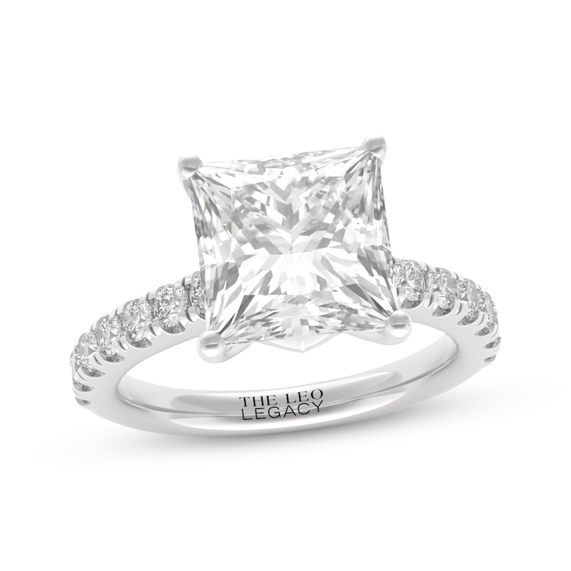 Main Image 1 of THE LEO Legacy Lab-Grown Diamond Princess-Cut Engagement Ring 4-5/8 ct tw 14K White Gold