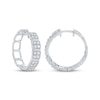 Thumbnail Image 1 of Multi-Diamond Cushion Link Hoop Earrings 1 ct tw 10W White Gold