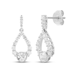 Milestones Diamond Teardrop Dangle Earrings 1 ct tw 10K White Gold