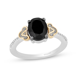 Disney Treasures The Lion King Oval-Cut Black Onyx & Diamond Accent Ring Sterling Silver & 10K Yellow Gold