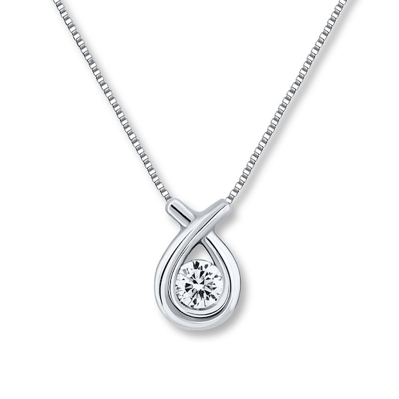 Diamond Necklace 1/15 carat 10K White Gold 18"