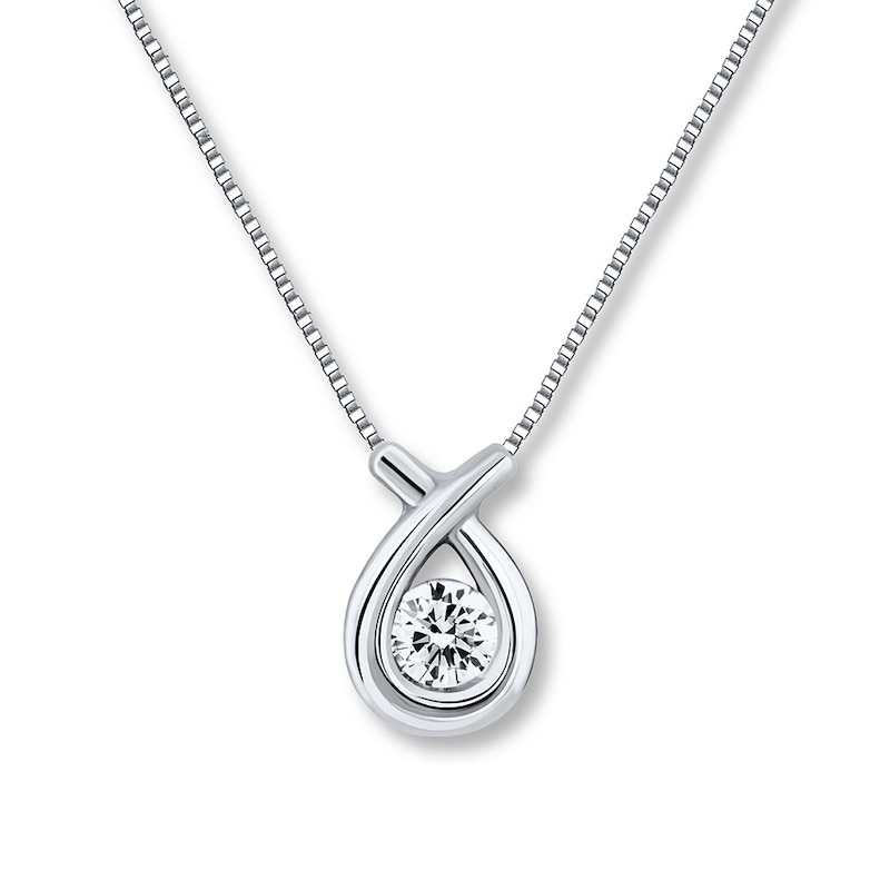 Main Image 1 of Diamond Necklace 1/15 carat 10K White Gold 18&quot;