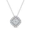 Thumbnail Image 1 of THE LEO Cushion-Shaped Diamond Necklace 1 ct tw Round-Cut 14K White Gold 19&quot;