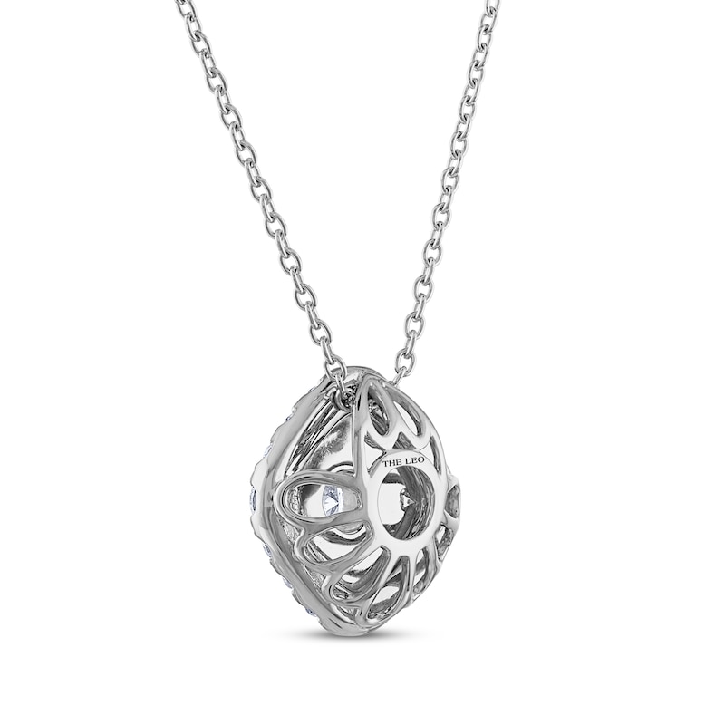 Main Image 3 of THE LEO Cushion-Shaped Diamond Necklace 1 ct tw Round-Cut 14K White Gold 19&quot;